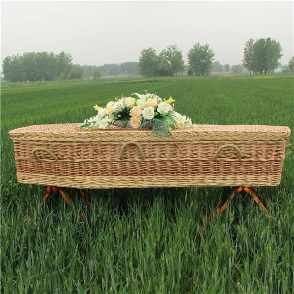 Handmade Willow Casket Wicker Coffins For Human Biodegradable Funeral Casket
